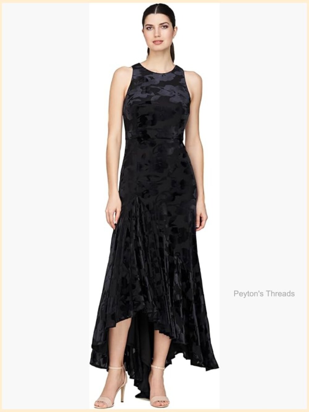 Asymmetric High-Low Midi Dress - Sleeveless Fit & Flare